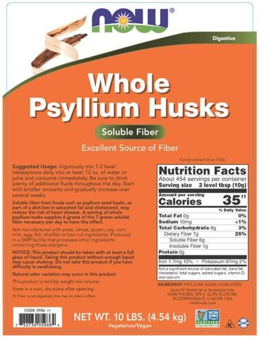 NOW Foods - Whole Psyllium Husk Mega Pack - 10 lbs. in Saudi Arabia