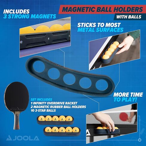 JOOLA Infinity Overdrive Ping Pong Paddle & Table Tennis Sets, Racket with Carbon Kevlar & Double Black Extreme Speed Rubber, Ping Pong Set with 10 Ping Pong Balls & Magnetic Ball Holder in Saudi Arabia