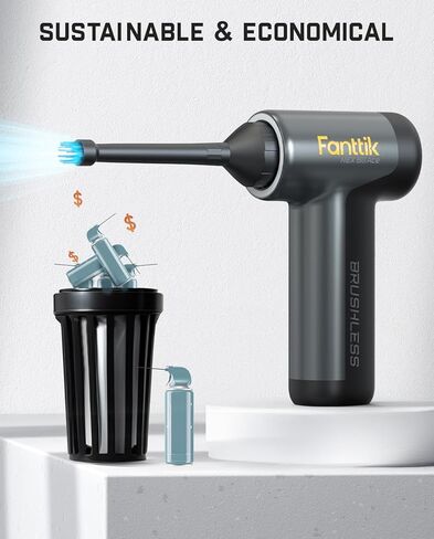 Fanttik B8 Ace Electric Air Duster, Cordless Air Duster, 110000 RPM Brushless Motor, Max.100M/S Flow Rate, 2600mAh Rechargeable Battery, LED Light, Dust Blower for Keyboard, PC Fans & Housing, Cabinet in Saudi Arabia