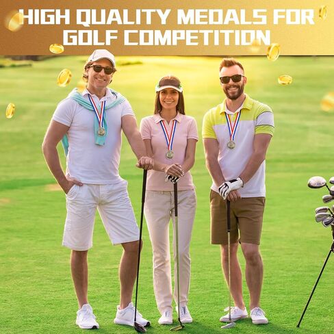 30 Pcs Golf Award Medals 2 Inch Bronze Color Tournament Medallion Zinc Alloy Golf Trophy Golf Tournament Prizes with Neck Ribbon for Adults Golf Tournament in Saudi Arabia