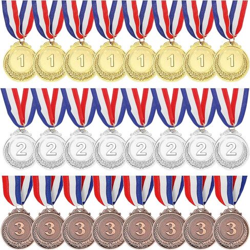 24 قطعة من كايدو 2 بوصة من الميداليات الذهبية والفضية والبرونزية الفائزة بالميداليات للمسابقات الرياضية، هدايا الحفلات والاحتفالات المدرسية للأطفال والكبار in Kuwait