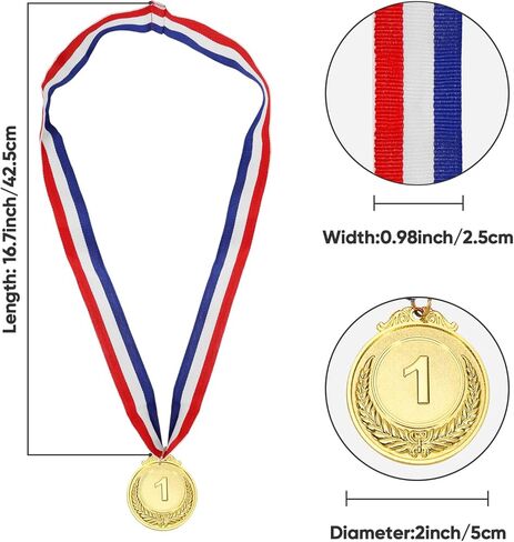 24 قطعة من كايدو 2 بوصة من الميداليات الذهبية والفضية والبرونزية الفائزة بالميداليات للمسابقات الرياضية، هدايا الحفلات والاحتفالات المدرسية للأطفال والكبار in Kuwait