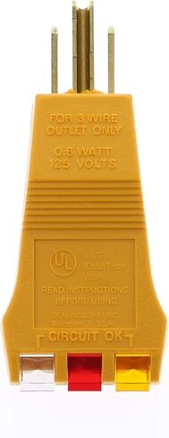IDEAL INDUSTRIES INC. 61-035 E-Z Check Circuit Tester, 120VAC, Heavy Duty, Yellow in Saudi Arabia