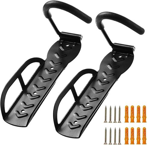HOMEE Bike Rack Garage 2 حزمة دراجة جدار جبل عمودي دراجة السنانير نظام تخزين جدار جبل الدراجة شماعات للمرآب سقيفة داخلية - سهلة التركيب الاستخدام الثقيلة يحمل ما يصل إلى 65 رطل مع مسامير in Kuwait