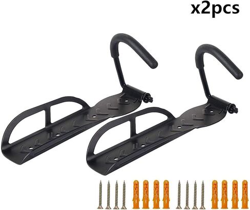 HOMEE Bike Rack Garage 2 حزمة دراجة جدار جبل عمودي دراجة السنانير نظام تخزين جدار جبل الدراجة شماعات للمرآب سقيفة داخلية - سهلة التركيب الاستخدام الثقيلة يحمل ما يصل إلى 65 رطل مع مسامير in Kuwait