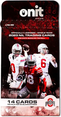 بطاقات تداول ONIT Ohio State Buckeyes Football Nil - 14 بطاقة حزمة - 2023 مرخصة رسميًا من الرابطة الوطنية لرياضة الجامعات (NCAA) - توقيعات بطاقات سلسلة التوقيع - بطاقات التعتيم - بطاقات سلسلة الأيقونة in Kuwait