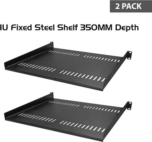 210mm /8.2" Heavy Duty Steel 19'' Wide 1U Fixed Shelf for Server Cabinet, Universal fit, Great for Holding Server, Network and Audio Equipment. Industry Best 7 Year Warranty! in Kuwait