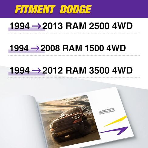 مجموعة رفع التسوية Ram 2500 2in، فواصل زنبركية لمستوى التعليق الأمامي 2 بوصة لـ 1994-2013 دودج رام 2500، 1994-2012 رام 3500، 1994-2008 رام 1500، طقم مستوى فولاذي من سبائك HOWBOW يناسب فقط الدفع الرباعي باللون الأسود in Kuwait