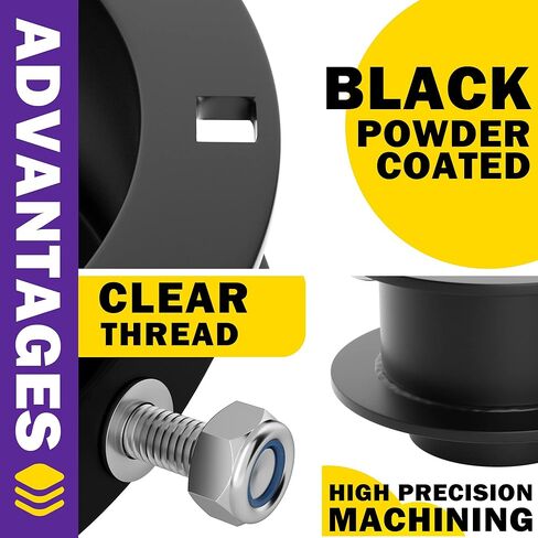 مجموعة رفع التسوية Ram 2500 2in، فواصل زنبركية لمستوى التعليق الأمامي 2 بوصة لـ 1994-2013 دودج رام 2500، 1994-2012 رام 3500، 1994-2008 رام 1500، طقم مستوى فولاذي من سبائك HOWBOW يناسب فقط الدفع الرباعي باللون الأسود in Kuwait