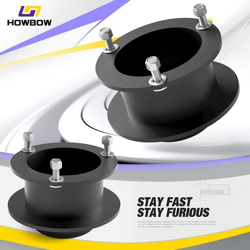 مجموعة رفع التسوية Ram 2500 2in، فواصل زنبركية لمستوى التعليق الأمامي 2 بوصة لـ 1994-2013 دودج رام 2500، 1994-2012 رام 3500، 1994-2008 رام 1500، طقم مستوى فولاذي من سبائك HOWBOW يناسب فقط الدفع الرباعي باللون الأسود in Kuwait