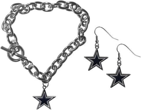 Siskiyou Sports NFL womens Chain Bracelet and Dangle Earring Set in Saudi Arabia