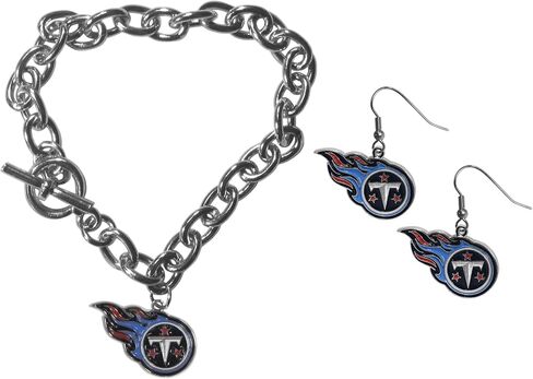 Siskiyou Sports NFL womens Chain Bracelet and Dangle Earring Set in Saudi Arabia