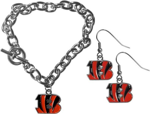Siskiyou Sports NFL womens Chain Bracelet and Dangle Earring Set in Saudi Arabia