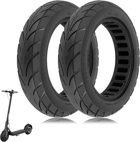 10x2.125 Solid Rubber Tire for Segway Ninebot F20/F25/F30/F40/F65/D18W/D28U/D38U Electric Scooter Accessories 10 Inch Scooter Tire Wheel Replacement Non-slip Anti-shock (2 Pcs) in Saudi Arabia