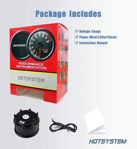 مجموعة قياس الفولتميتر 7 ألوان من HOTSYSTEM من 8 إلى 18 فولت ومؤشر LED وقراءات رقمية 2-1/16 بوصة 52 مم قرص أسود لشاحنة السيارة in Kuwait