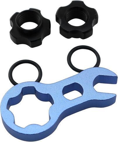 Presta Valve Collar Nut LQ Industrial 1Set Bike Inner Tube Valve Nuts Screws with Sealed O Ring and Multi-Function Wrench for MTB and Road Bike Bicyle Vacuum Tyre Valve Nut (PVCNBITSRB-1S) in Saudi Arabia