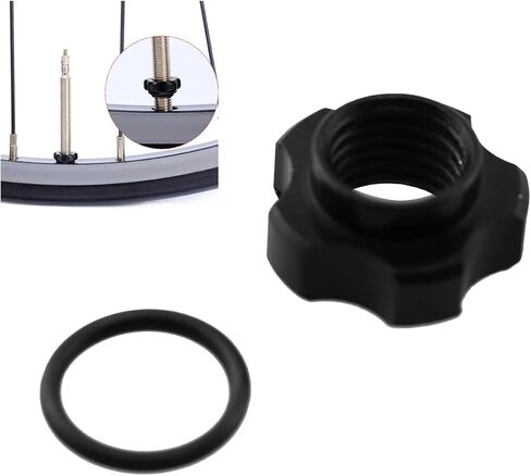 Presta Valve Collar Nut LQ Industrial 1Set Bike Inner Tube Valve Nuts Screws with Sealed O Ring and Multi-Function Wrench for MTB and Road Bike Bicyle Vacuum Tyre Valve Nut (PVCNBITSRB-1S) in Saudi Arabia