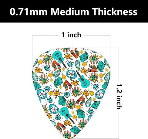foxany 15 حزمة من أعواد جيتار السيليلويد المتوسطة، مجموعة اختيار جيتار متنوعة 0.71 مم في صندوق تخزين، أعواد جيتار كهربائية صوتية لطيفة، هدايا إكسسوارات قيثارة الجاز in Kuwait