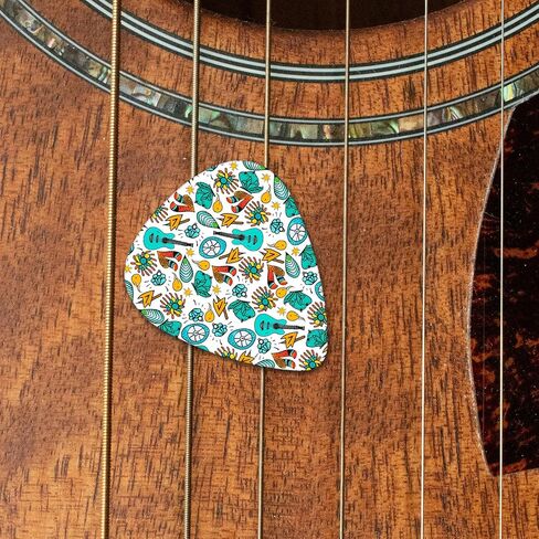 foxany 15 حزمة من أعواد جيتار السيليلويد المتوسطة، مجموعة اختيار جيتار متنوعة 0.71 مم في صندوق تخزين، أعواد جيتار كهربائية صوتية لطيفة، هدايا إكسسوارات قيثارة الجاز in Kuwait