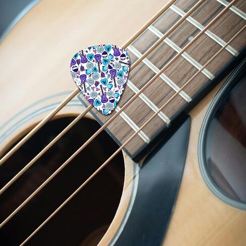 foxany 15 حزمة من أعواد جيتار السيليلويد المتوسطة، مجموعة اختيار جيتار متنوعة 0.71 مم في صندوق تخزين، أعواد جيتار كهربائية صوتية لطيفة، هدايا إكسسوارات قيثارة الجاز in Kuwait