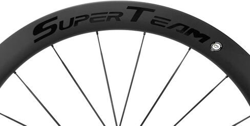 مجموعة عجلات SUPERTEAM مصنوعة من الكربون ومكابح قرصية مقاس 50 مم بدون أنابيب 1395 جم in Kuwait