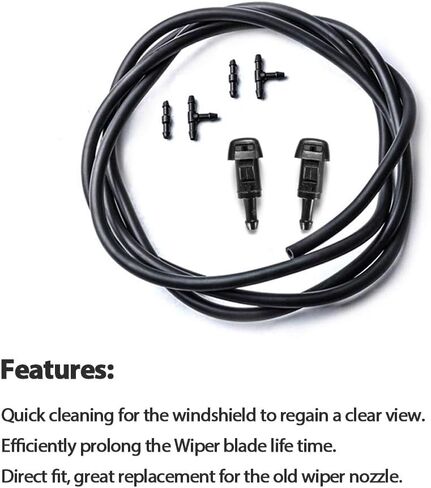 Front Windshield Washer Nozzles Kit for Dodge, Jeep, Ram - Replaces OEM # 4805742AB Washer Jet and Fluid Hose with Connector in Saudi Arabia