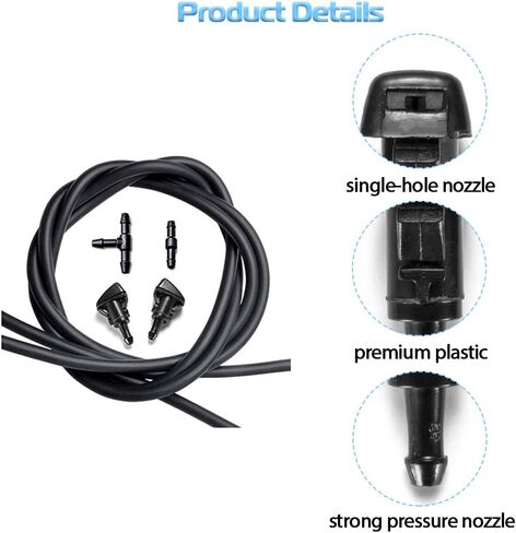 Front Windshield Washer Nozzles Kit for Dodge, Jeep, Ram - Replaces OEM # 4805742AB Washer Jet and Fluid Hose with Connector in Saudi Arabia