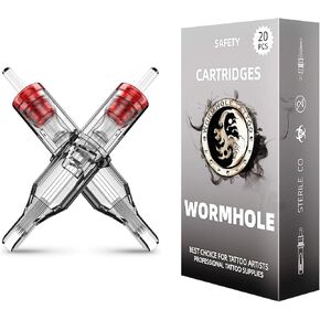 Wormhole Tattoo Cartridge Needles 20pcs Mixed Cartridge Needles 3RL 5RL 5M1 7M1 Tattoo Cartridges Professional Disposable Tattoo Needle Cartridge Sterilized Tattoo Needles Safe Cartridge Needles in Saudi Arabia