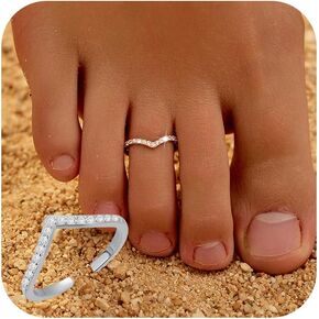أبيض CZ Heart Toe Ring للنساء 925 Sterling Silver Cool Cool Come Promise Breorm Rings Strings Trendy Trendy Learnable Mintrableist Barefoot Jewelry Dangle Love Anklet Band Beach Ring