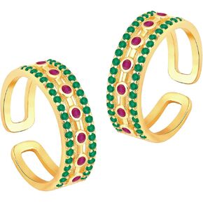 Aheli Cubic Zirconia Studded Adjustable Toe Ring Fancy Bichiya Jewellery for Women