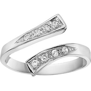 Ritastephens sterling Silver Crossover Zirconia Zirconia قابلة للتعديل أو حلقة إصبع القدم