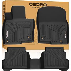 OEDRO Floor Mats & Cargo Liner Fit for Toyota 4Runner 2013-2024, Custom TPE All Weather Floor Liner, 1st & 2nd Row Full Set Car Liners, Black