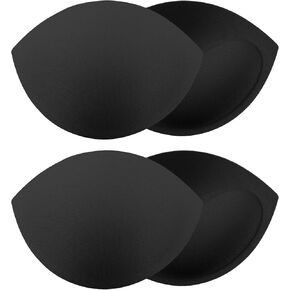 2 Pairs Women's Push Up Bra Pads Inserts Breast Enhancers, Bra Cups Insert or Sew In, Large Cup Bust Lifter, Breast Enhancer Cups, Replacement Bra Pad Inserts, Add 1-2 Cups Size Fits A B Cup, Black