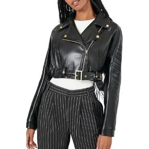 Forever 21 Women's Cropped Faux Leather Moto Jacket