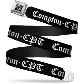 Buckle-Down Seatbelt Belt - COMPTON-CPT Black/White - 1.0" Wide - 20-36 Inches in Length