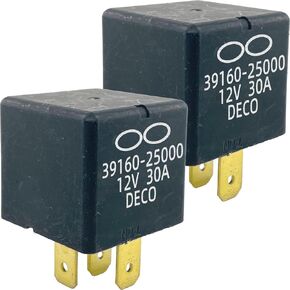 2-Pack 39160-25000 Relay - 30A 12VDC 4-Pin SPST Automotive Relay - Fixes Fuel Pump & P0230/P069E Errors