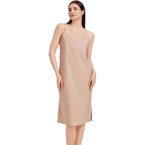 Women Dress Slips for Under Dresses 100% Cotton Full Slip with Adjustable Spaghetti Strap V Neck