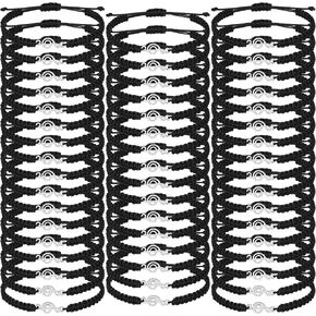 Tondiamo Music Note Bracelets Musical Charm Black Braid Rope Bracelets for Party Favors Cheerleading Gifts Accessories