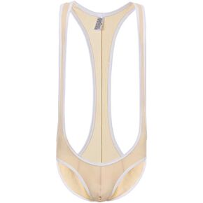 Swbreety Men's Ice Silk Jockstrap Leotard Underwear Jumpsuit Wrestling Singlet