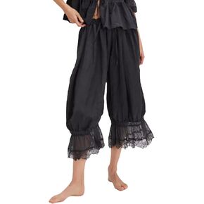 Women Lace Long Bloomers Pants Elastic Waist Y2k Ruffle Pettipants Slip Cute Pantaloons Pumpkin Pants in Kuwait