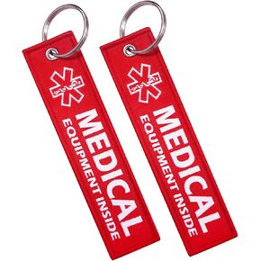 Medical Alert Bag Tag，for Medical Bag CPAP Respiratory Devices Diabetes Allergy Epipen Inside First Aid Tag,Medical Equipment Luggage Tag for Travel