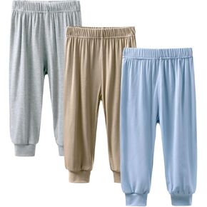 Boys Girls 3 Pack Summer Long Bloomers Harem Pants Kids Casual Loose Trousers Sweatpants