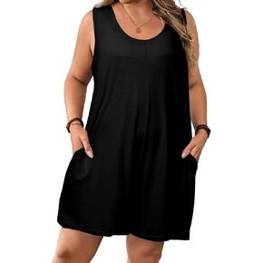 Eytino Womens Plus Size Pheclesuits Crew Neck Discaledless Solids Solid Rompers مع جيوب (1x-5x) in Saudi Arabia