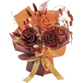 HUACHIPLUS Natural Eternal Flowers Gift: Preserved Flowers Bouquet, Valentine, Anniversary, Birthday, Mothers Day Flowers for her-Flowers for Delivery Prime-Purple Forever Flowers Bouquet (Lilac)