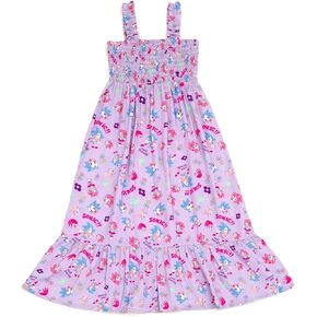 Sega Sonic the Hedgehog Girls Square Neck Smoock Maxi Dress Little Kid لأحجام الأطفال الكبيرة (4-14-16)