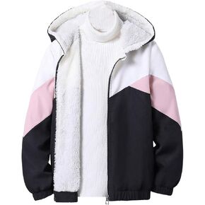 SOLY HUX Girl's Zip Up Color Block Fleece Hoodies Jacket Long Sleeve Outerwear Coat