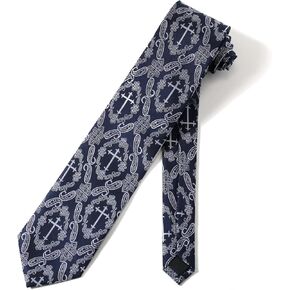 Mens Christian Cross Jesus Ties 3.27" (8.3CM) Novelty Easter Religous Neckties