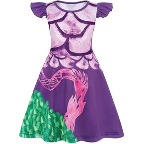 AmzBarley Princess Nightgown Princes Pajamas for Girls Nightgowns Toddler Kids Sleepwear Flutter Sleeve Sleep Gown Dress