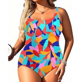 Daci Women's Plus Size One Piece Swimsuit - Tummy Control Athletic Bathing Suit with Ruched Design