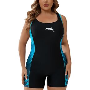 Halcurt Women's Plus Size Athletic One Piece Swimsuit 5 "